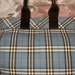 Authentic Rare Burberry Blue Label Nova Check Denim Tote Bag